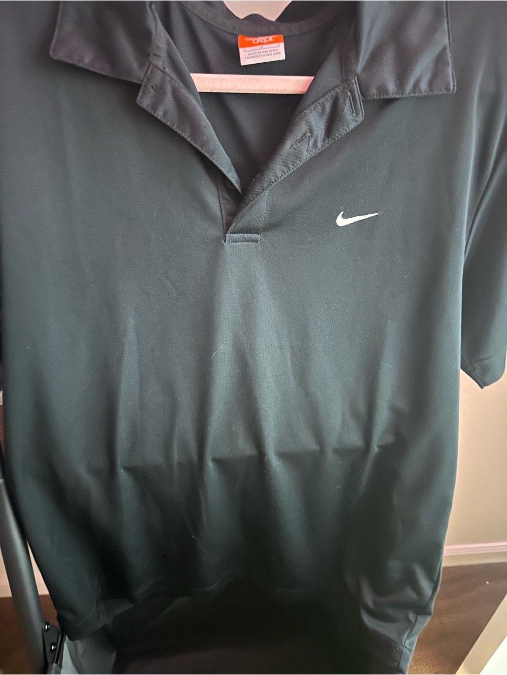 Nike Men’s Black Polo with White Swoosh